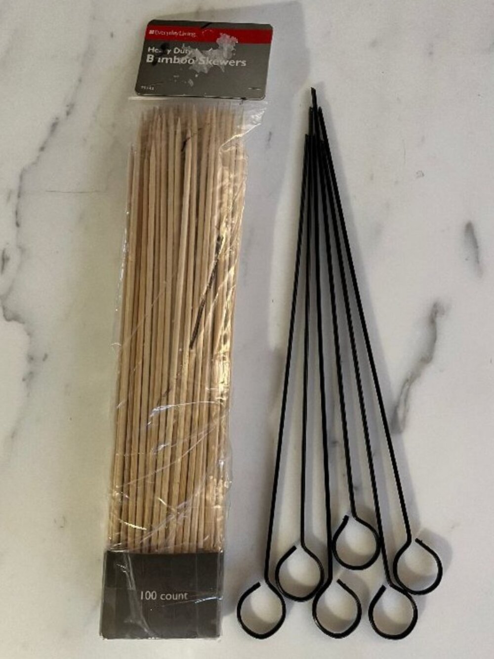 Lot of New Skewers, 100 Heavy Duty Bamboo & 6 Metal